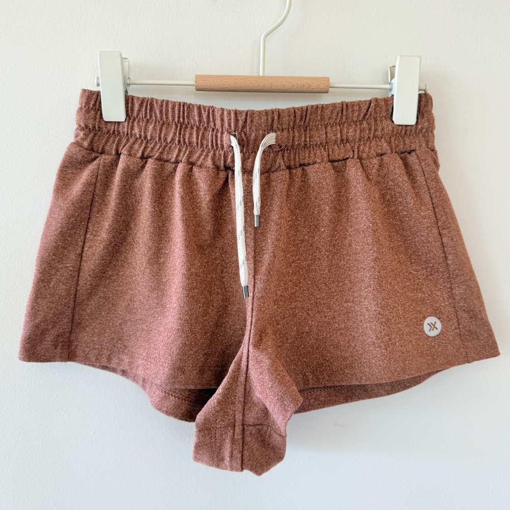 Rylee + Cru Play X Play Athletic Shorts Heathered Rust Clay Girls Size 6-7